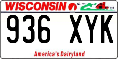 WI license plate 936XYK