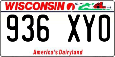 WI license plate 936XYO