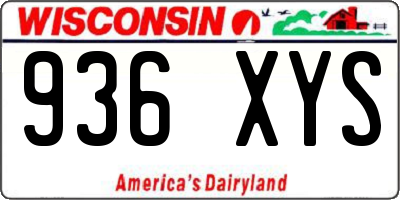 WI license plate 936XYS