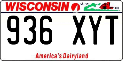 WI license plate 936XYT