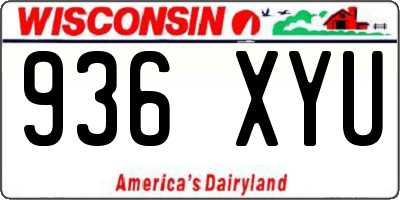WI license plate 936XYU