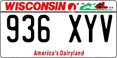 WI license plate 936XYV