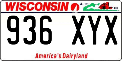 WI license plate 936XYX