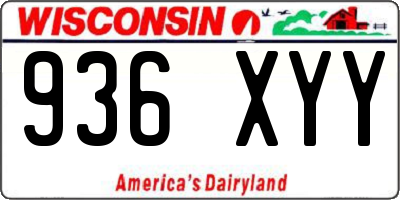 WI license plate 936XYY