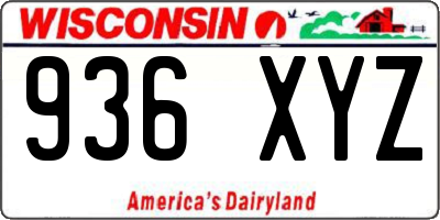 WI license plate 936XYZ
