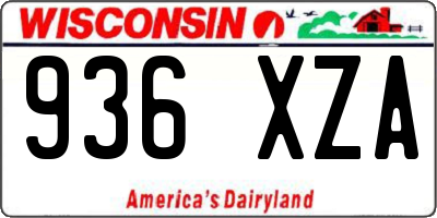 WI license plate 936XZA