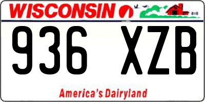 WI license plate 936XZB