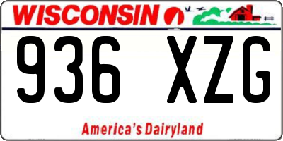 WI license plate 936XZG