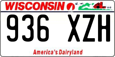 WI license plate 936XZH