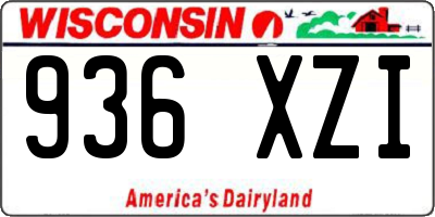 WI license plate 936XZI