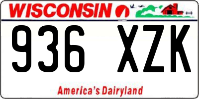 WI license plate 936XZK