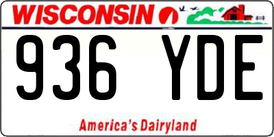 WI license plate 936YDE