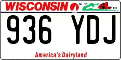 WI license plate 936YDJ
