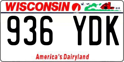 WI license plate 936YDK
