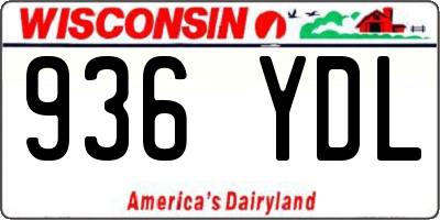 WI license plate 936YDL