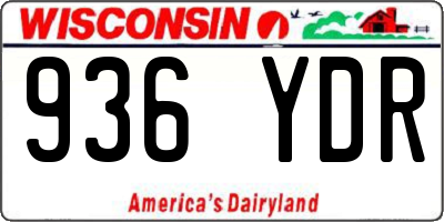 WI license plate 936YDR