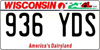 WI license plate 936YDS