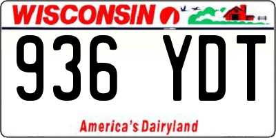 WI license plate 936YDT