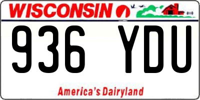 WI license plate 936YDU