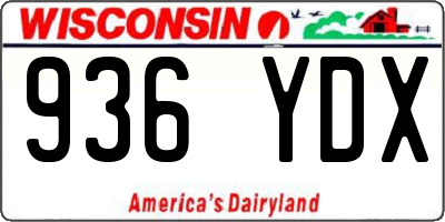 WI license plate 936YDX