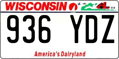 WI license plate 936YDZ