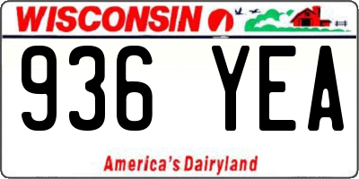 WI license plate 936YEA