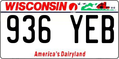 WI license plate 936YEB