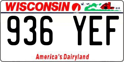 WI license plate 936YEF