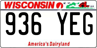 WI license plate 936YEG