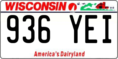 WI license plate 936YEI