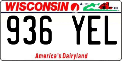 WI license plate 936YEL