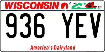 WI license plate 936YEV