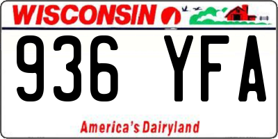 WI license plate 936YFA
