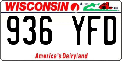 WI license plate 936YFD