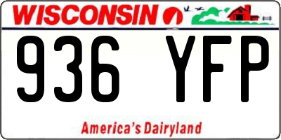WI license plate 936YFP
