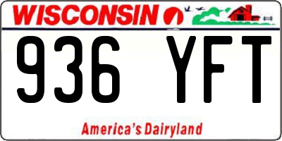 WI license plate 936YFT
