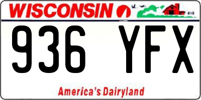WI license plate 936YFX