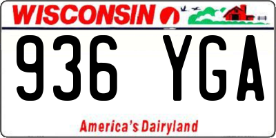 WI license plate 936YGA