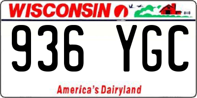 WI license plate 936YGC