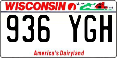 WI license plate 936YGH