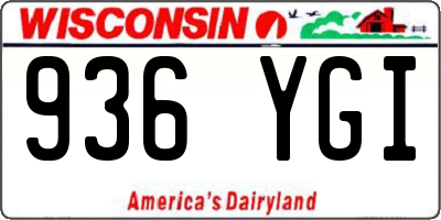 WI license plate 936YGI