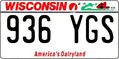 WI license plate 936YGS