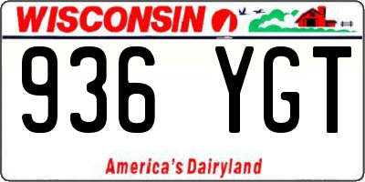 WI license plate 936YGT