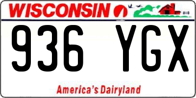 WI license plate 936YGX