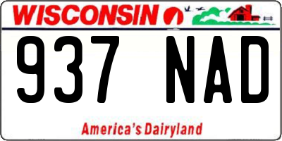 WI license plate 937NAD