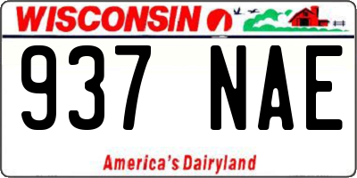 WI license plate 937NAE