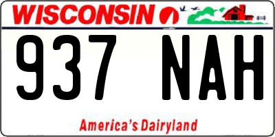 WI license plate 937NAH