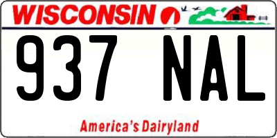 WI license plate 937NAL