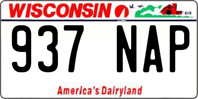 WI license plate 937NAP