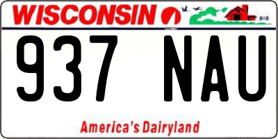 WI license plate 937NAU